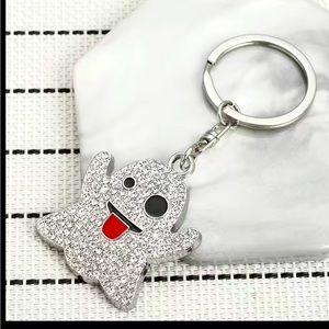 Rhinestone Ghost Emoji Bag Charm / Keychain (Brand New!) 👻💘✨